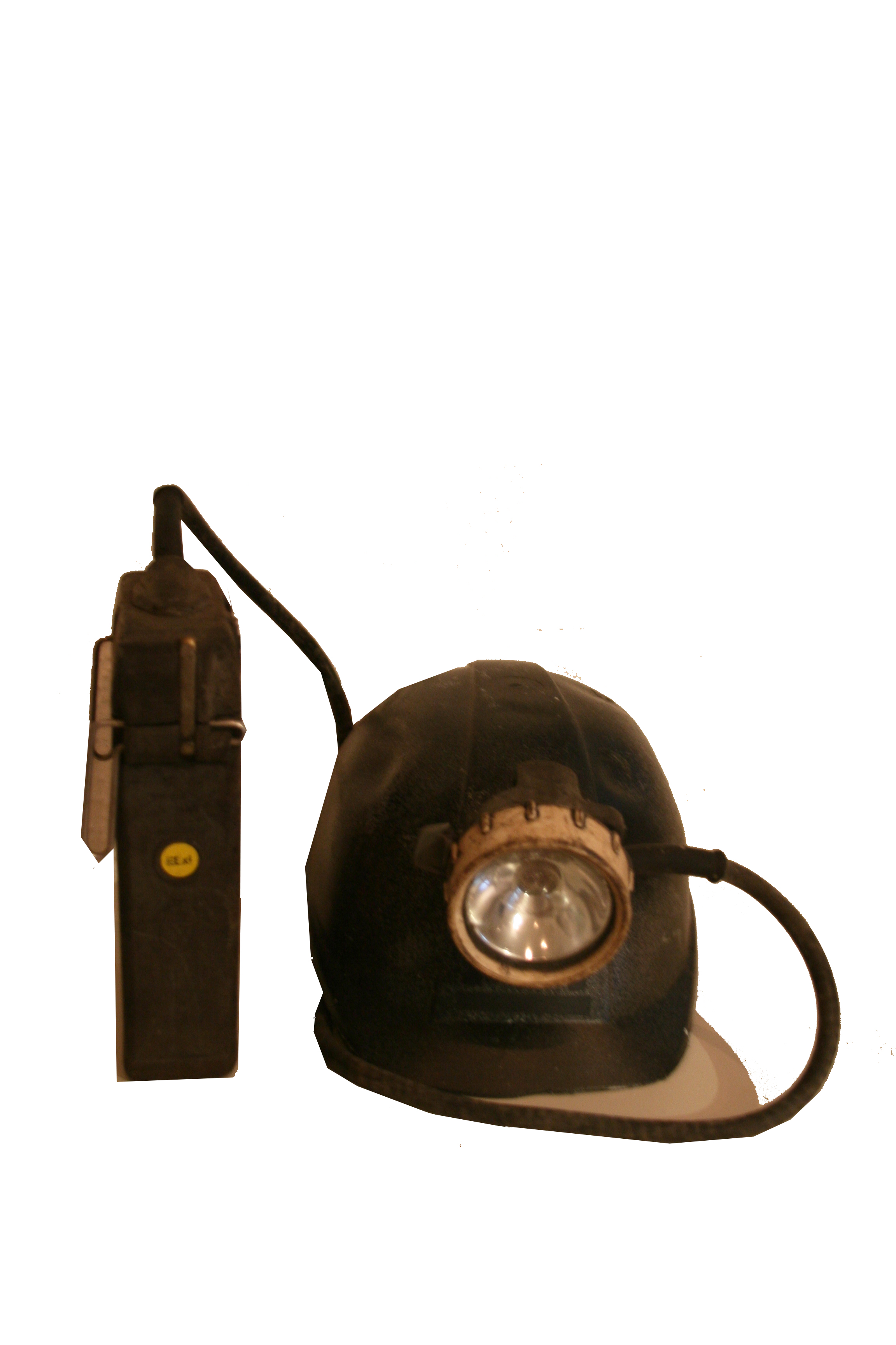 Bergbau-Helm mit Grubenlampe als Deko ( Replikat)